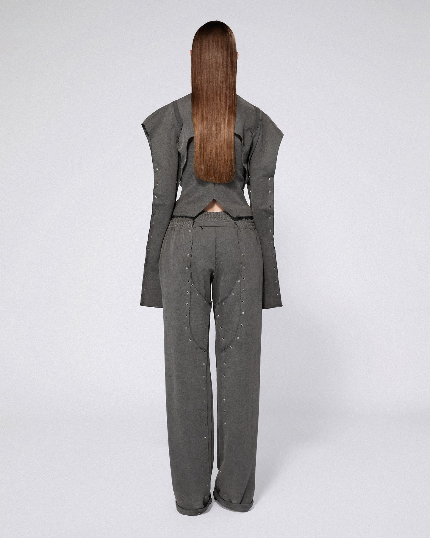 EYELET SWEAT TOP BLACK