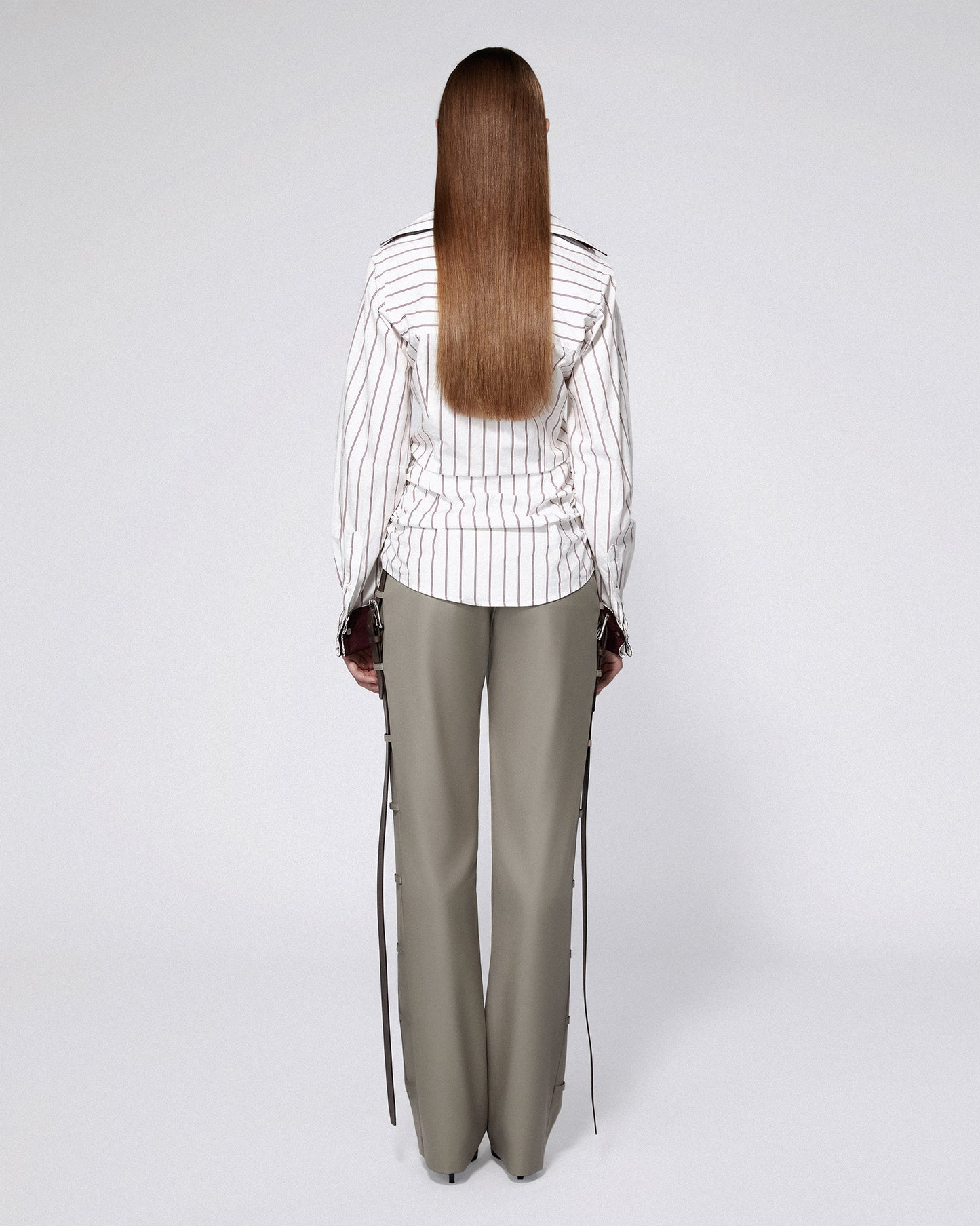 SERPENTINE TAILORED TROUSERS BURNT SAIGE