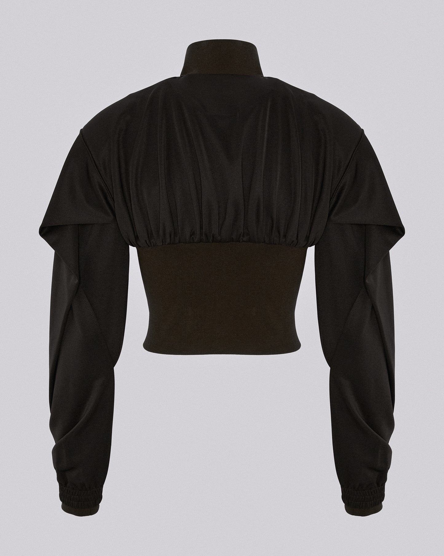 DBL SLEEVE ZIP UP BROWN