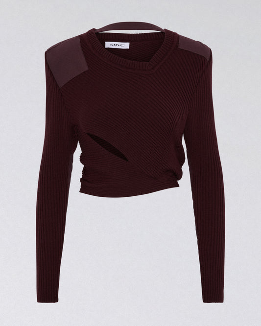 MARSHAL KNIT JUMPER BORDEAUX