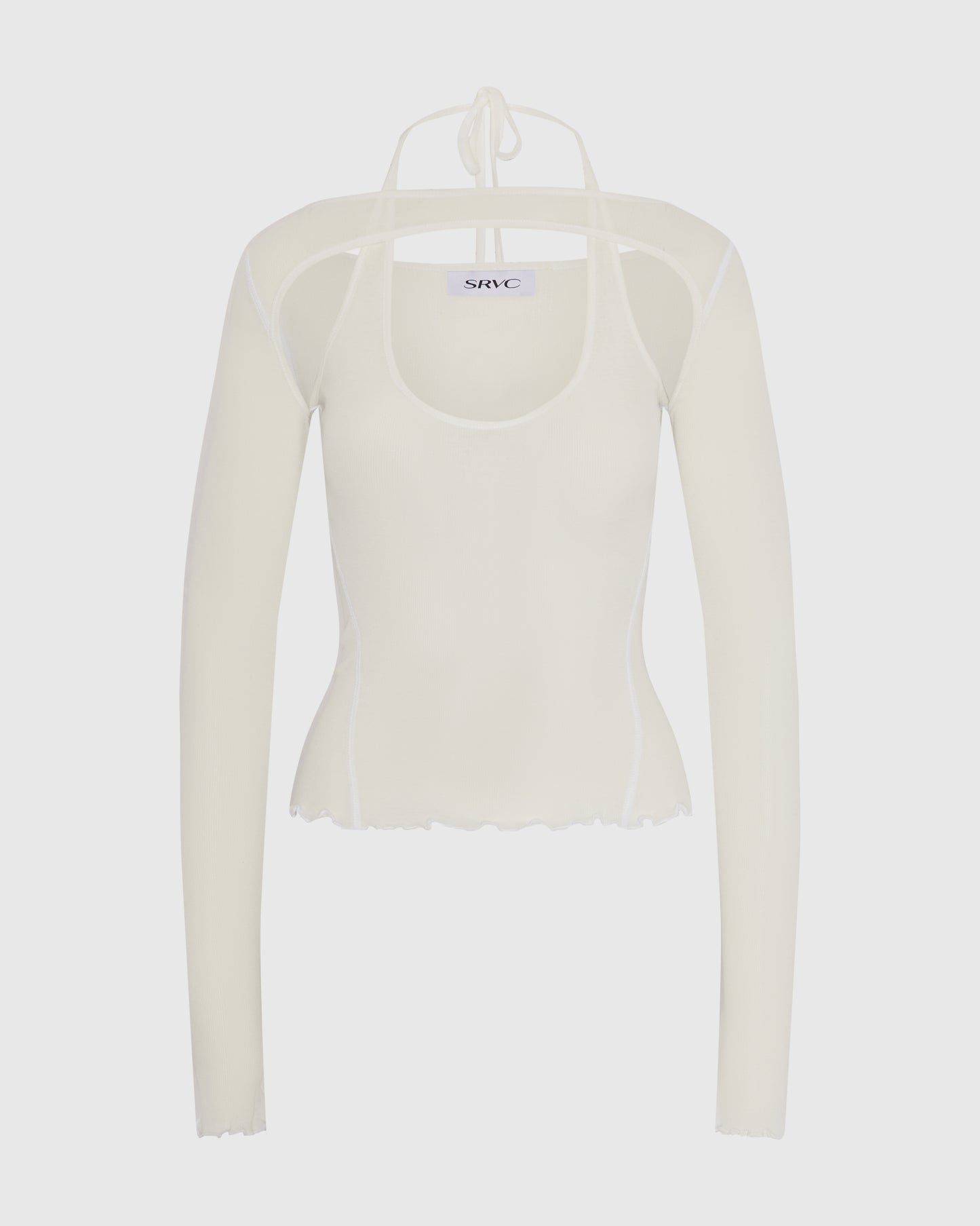 HARNESS LONG SLEEVE TOP WHITE