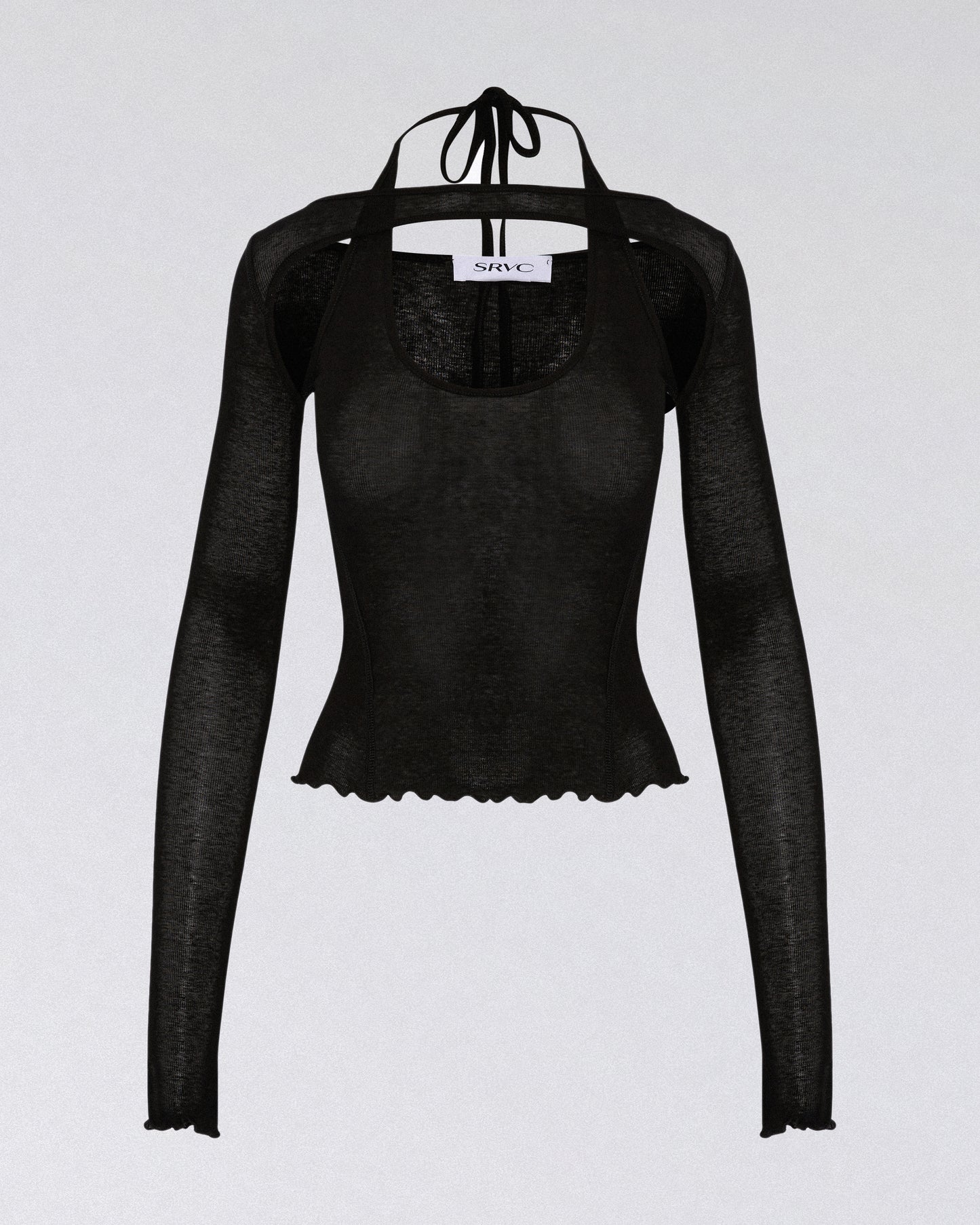 HARNESS LONG SLEEVE TOP BLACK