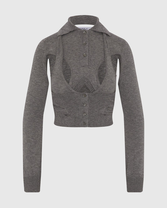 ARMOUR KNIT POLO GREY