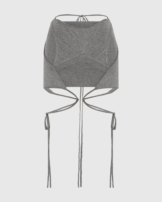 ARMOUR KNIT SKIRT GREY