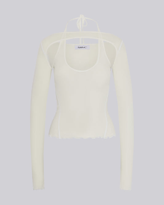 HARNESS LONG SLEEVE TOP WHITE