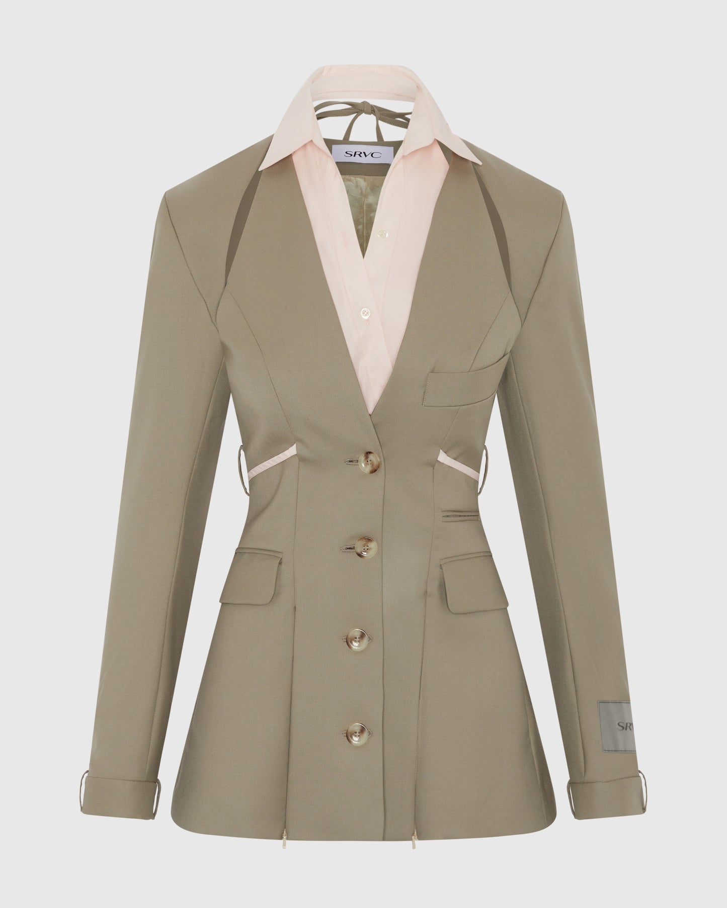 SERPENTINE TAILORED JACKET BURNT SAGE