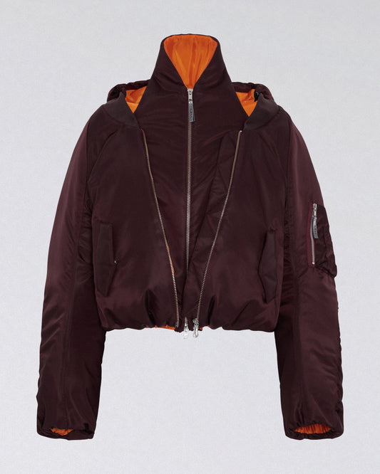 HALTER BOMBER JACKET BORDEAUX
