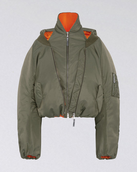 HALTER BOMBER JACKET DARK GREEN