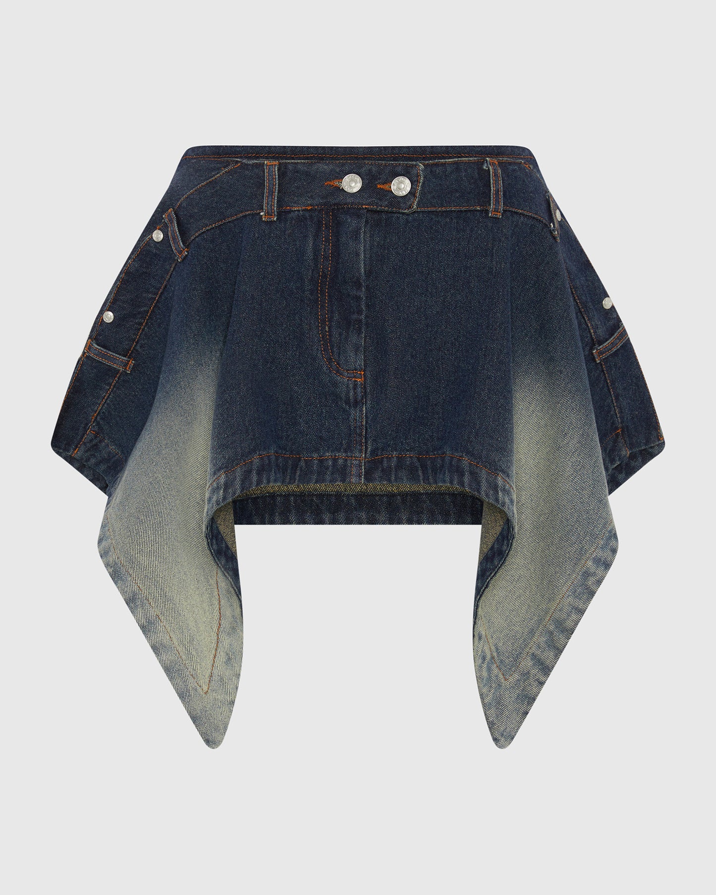 SERPENTINE TAILORED SKIRT WASHED BLUE