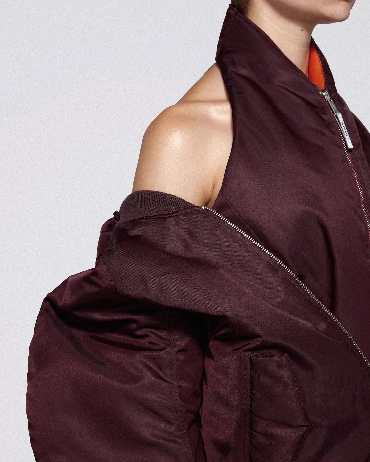 HALTER BOMBER JACKET BORDEAUX
