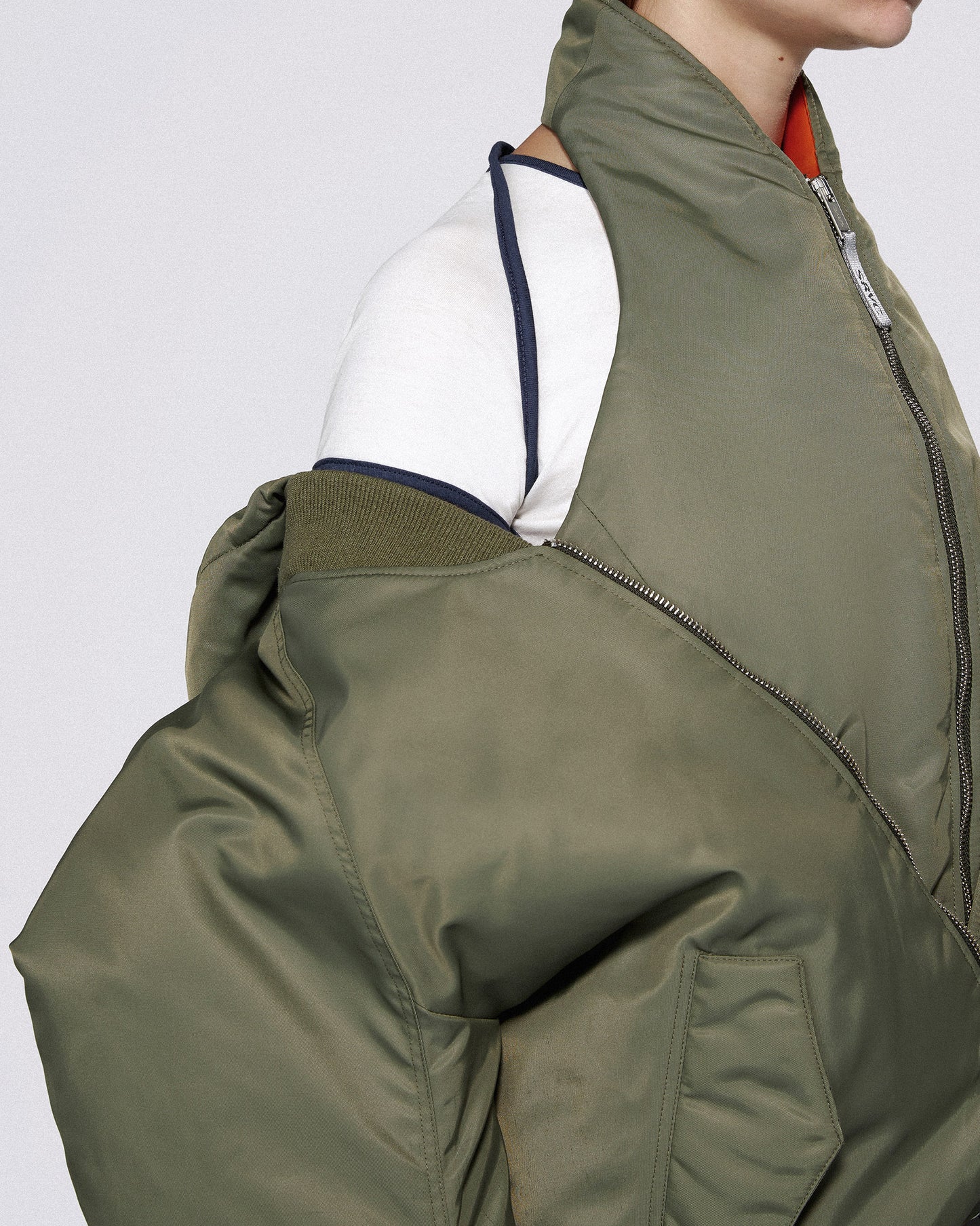 HALTER BOMBER JACKET DARK GREEN