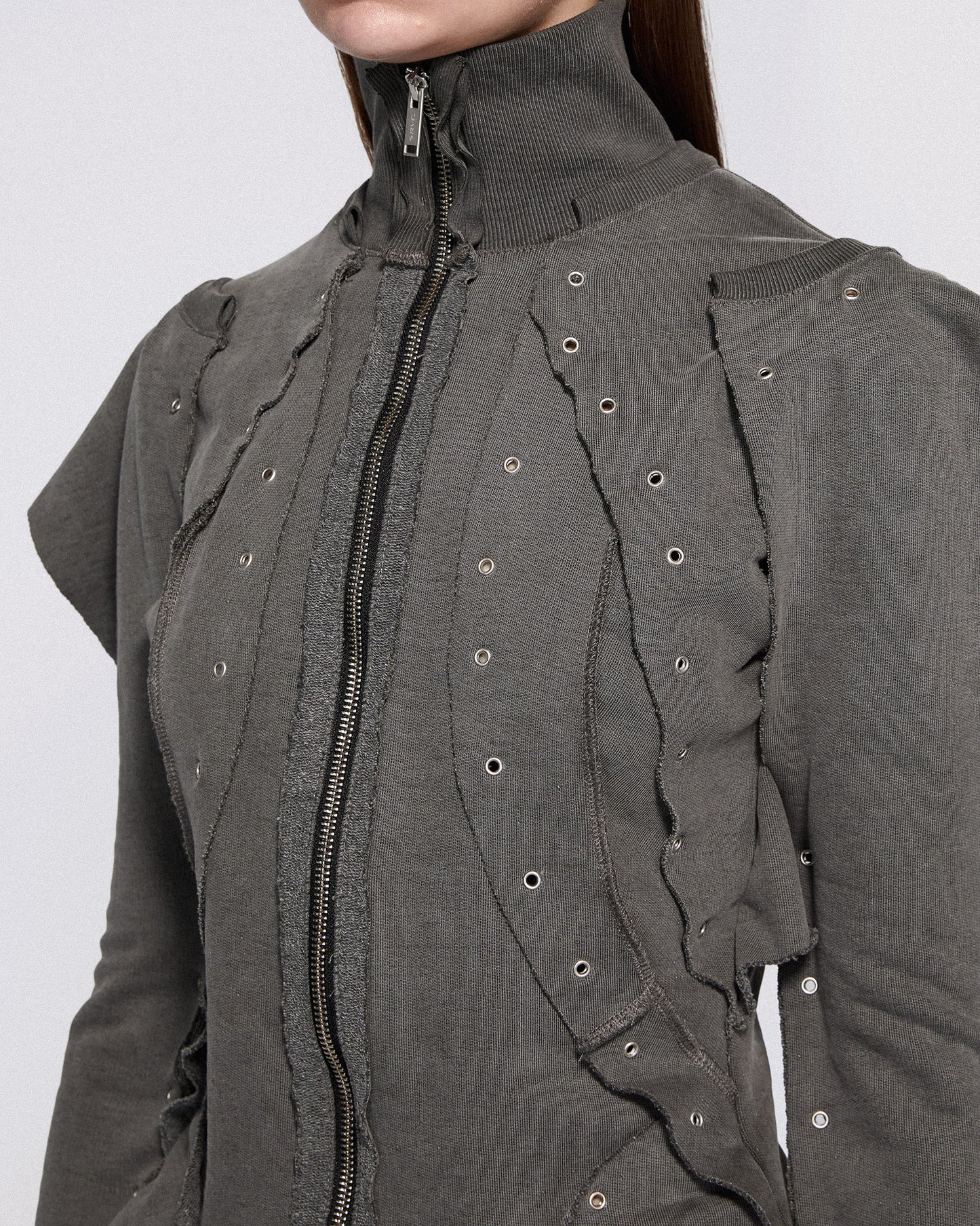 EYELET SWEAT TOP BLACK