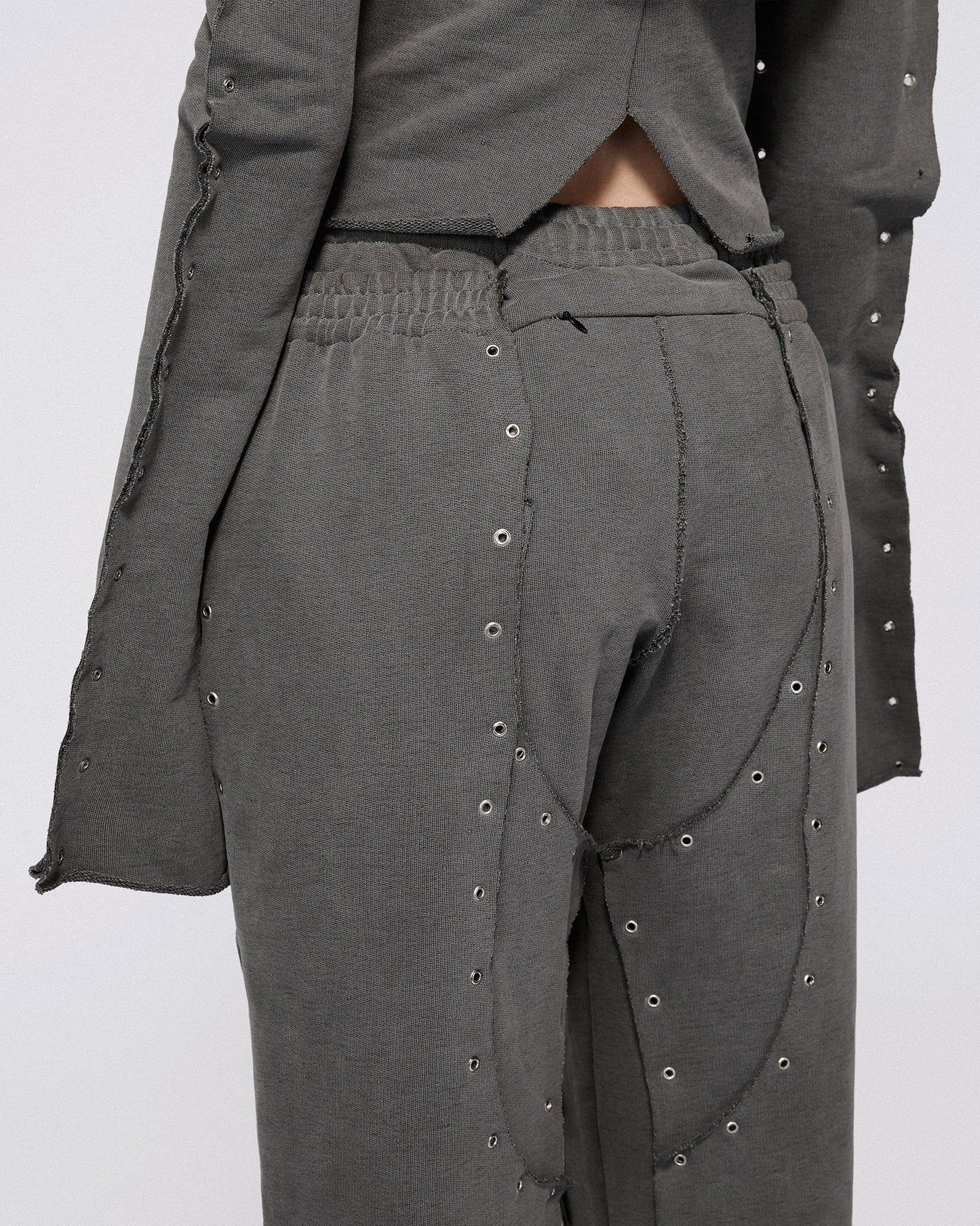 EYELET SWEAT TOP BLACK