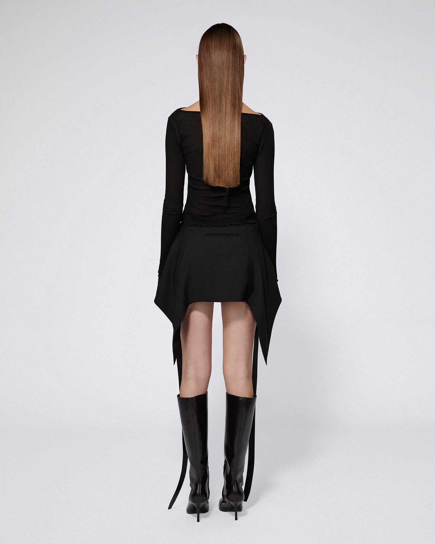 HARNESS LONG SLEEVE TOP BLACK