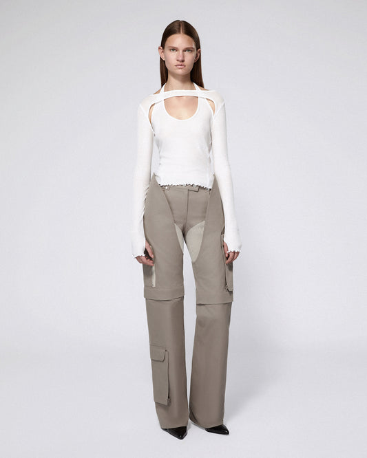 HARNESS LONG SLEEVE TOP WHITE