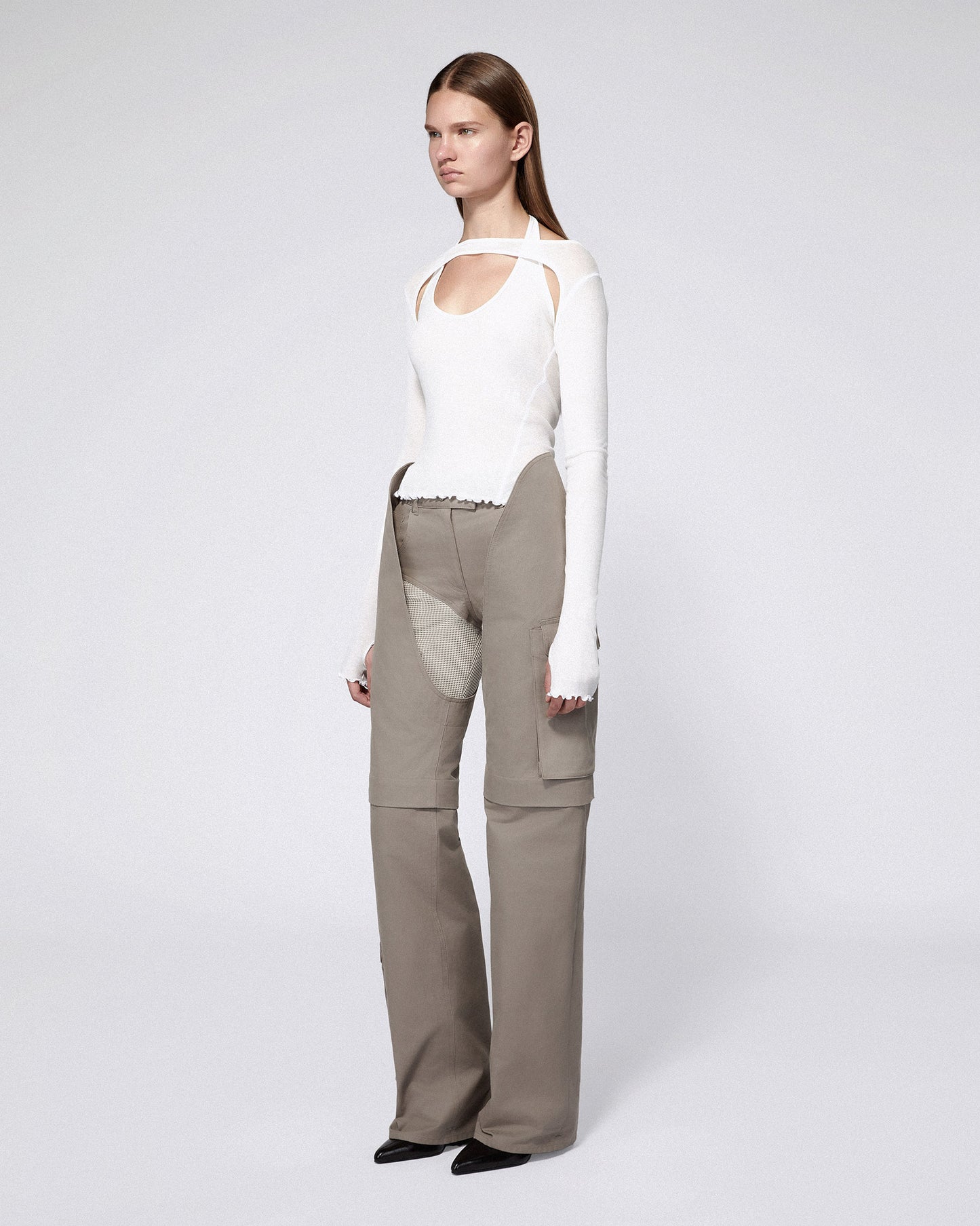 HARNESS LONG SLEEVE TOP WHITE