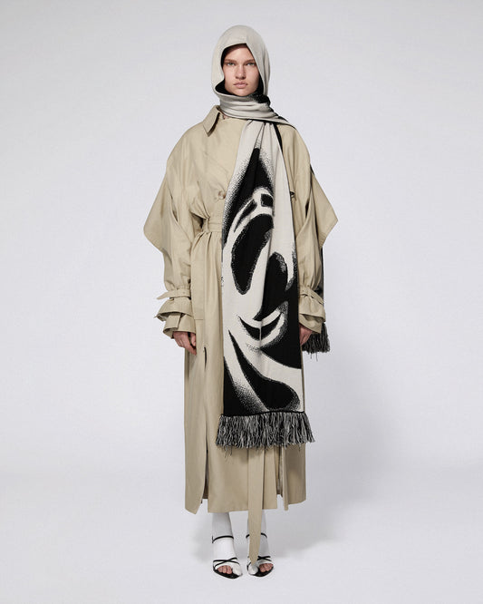 SRVC HOODED SCARF BLACK