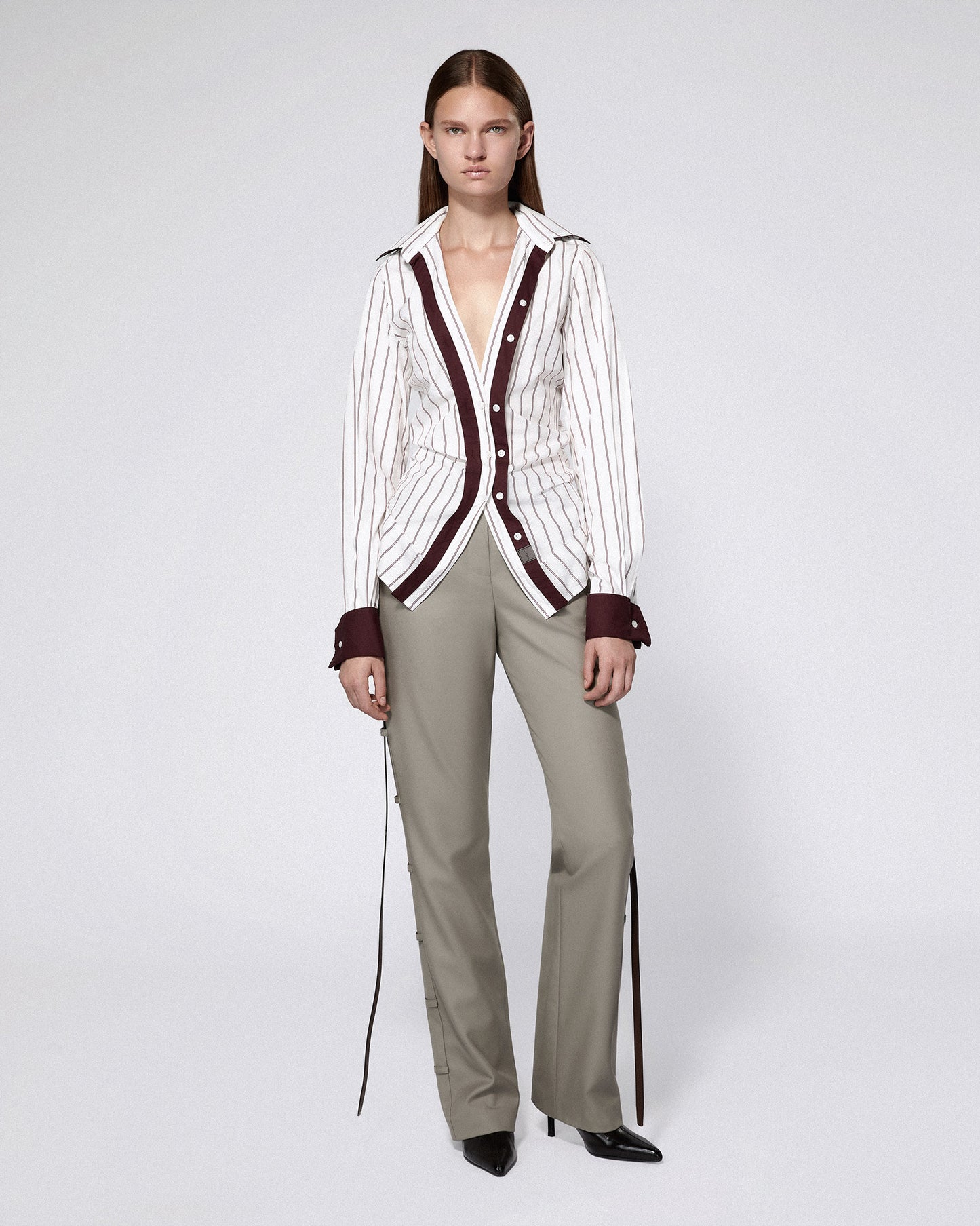 SERPENTINE TAILORED TROUSERS BURNT SAIGE