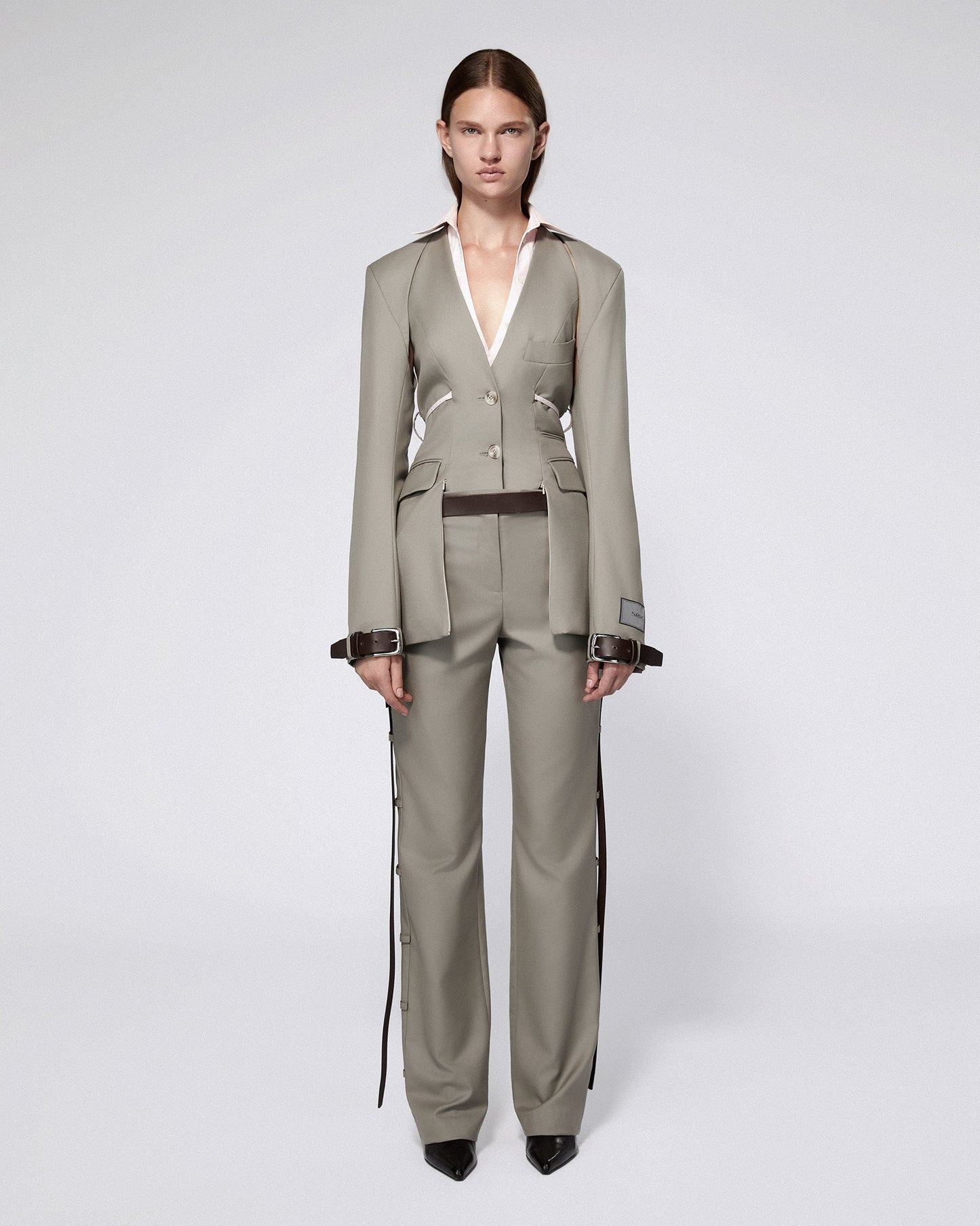 SERPENTINE TAILORED JACKET BURNT SAGE