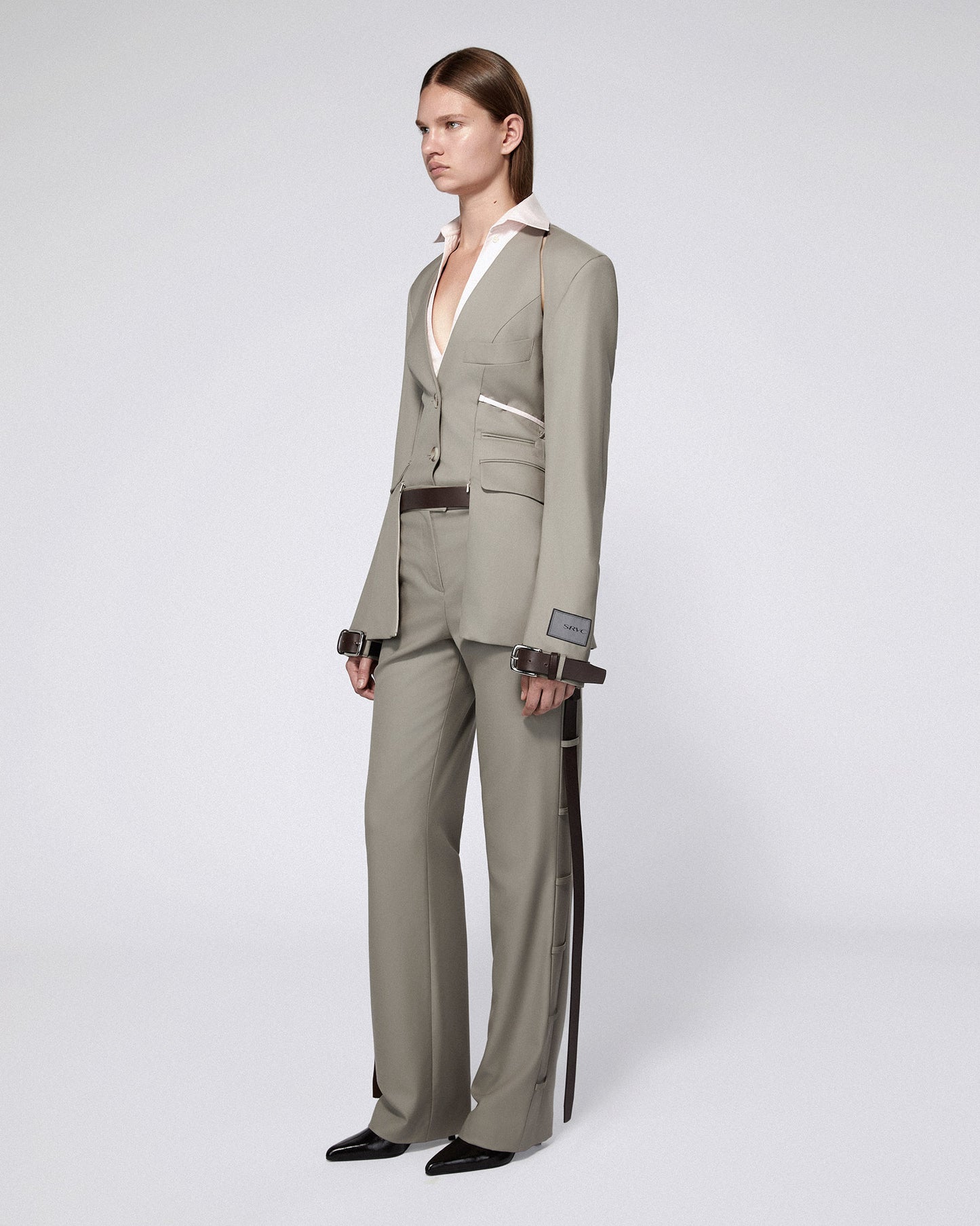 SERPENTINE TAILORED JACKET BURNT SAGE