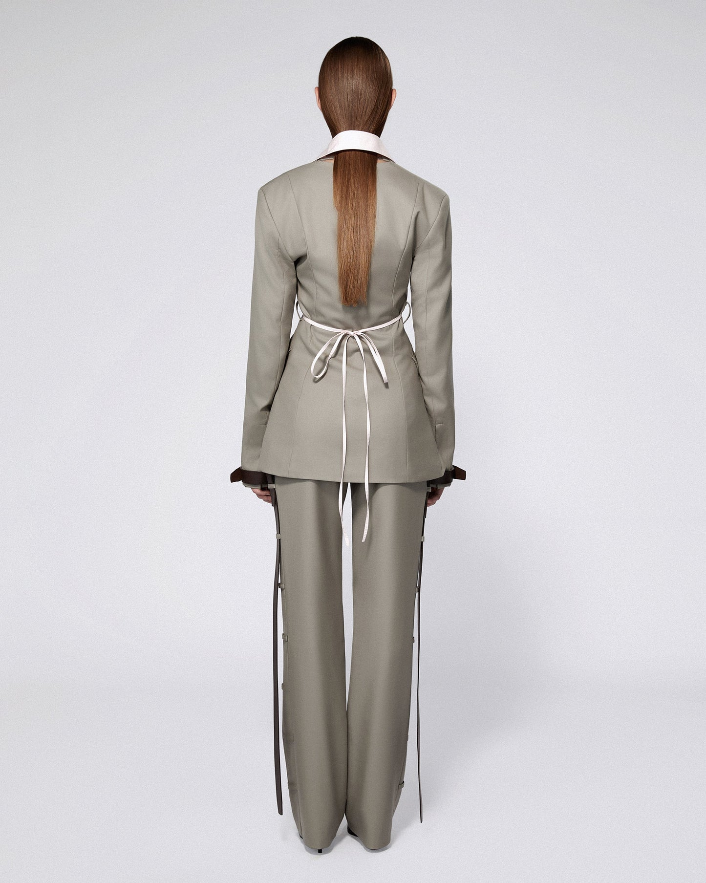 SERPENTINE TAILORED JACKET BURNT SAGE
