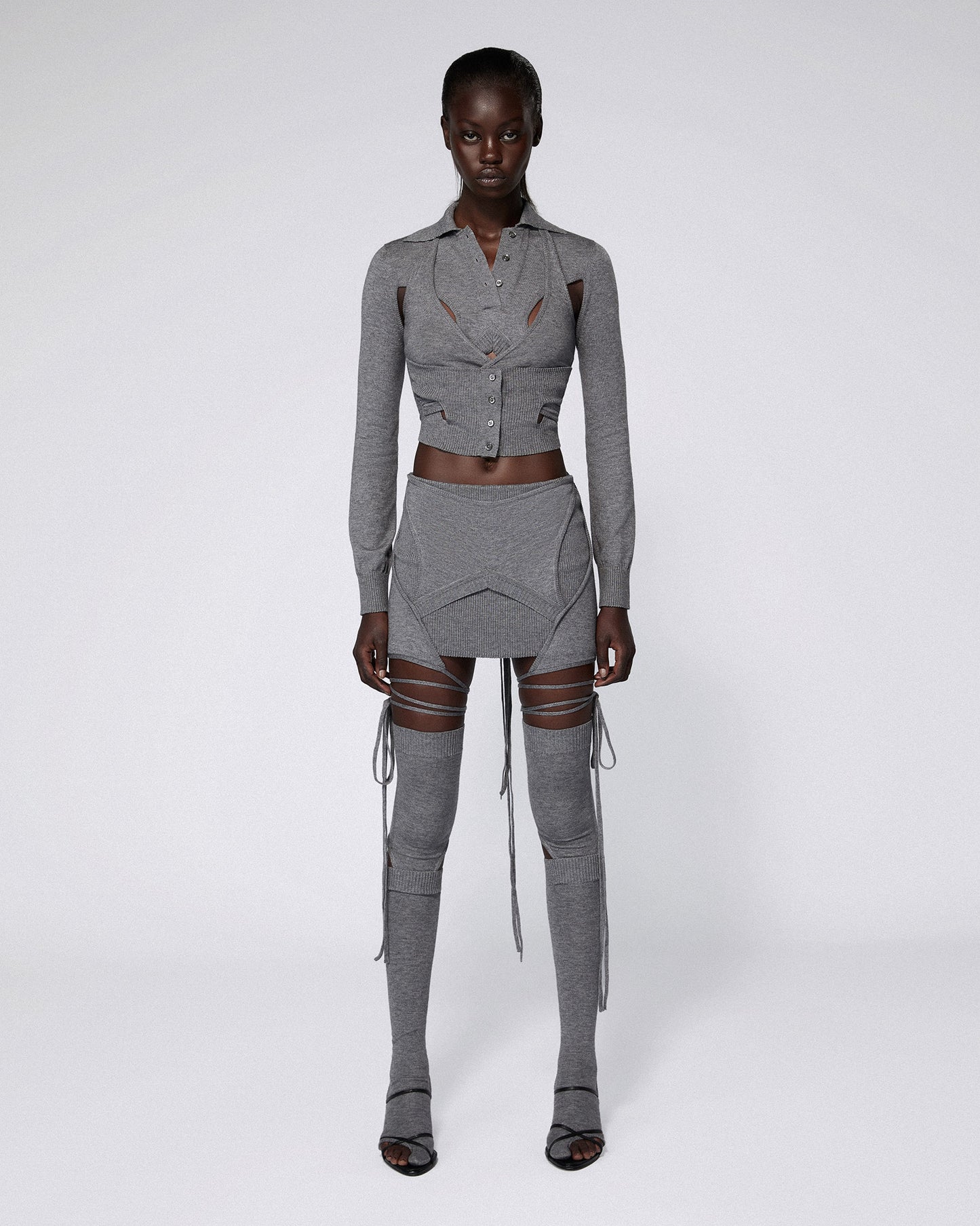 ARMOUR KNIT POLO GREY