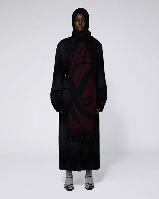 SRVC HOODED SCARF BORDEAUX