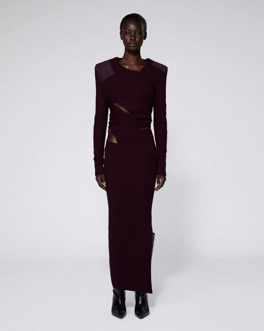 MARSHAL KNIT SKIRT BORDEAUX