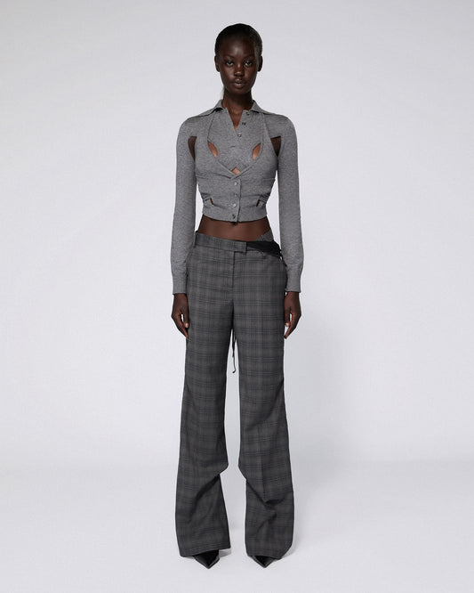FRAGMENT TAILORED TROUSERS CHARCOAL CHECK