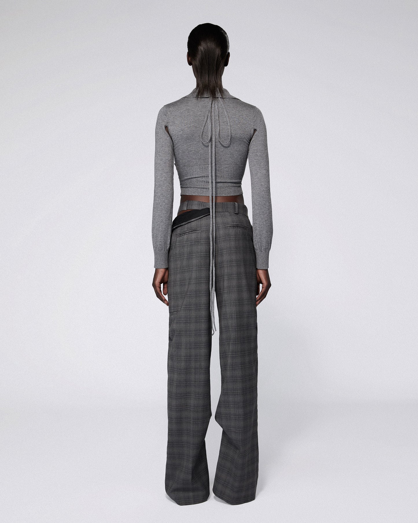FRAGMENT TAILORED TROUSERS CHARCOAL CHECK