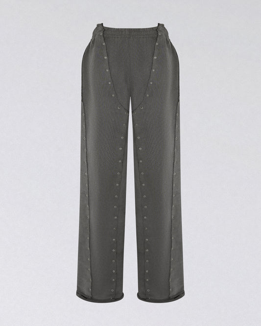 EYELET SWEAT PANTS GREY