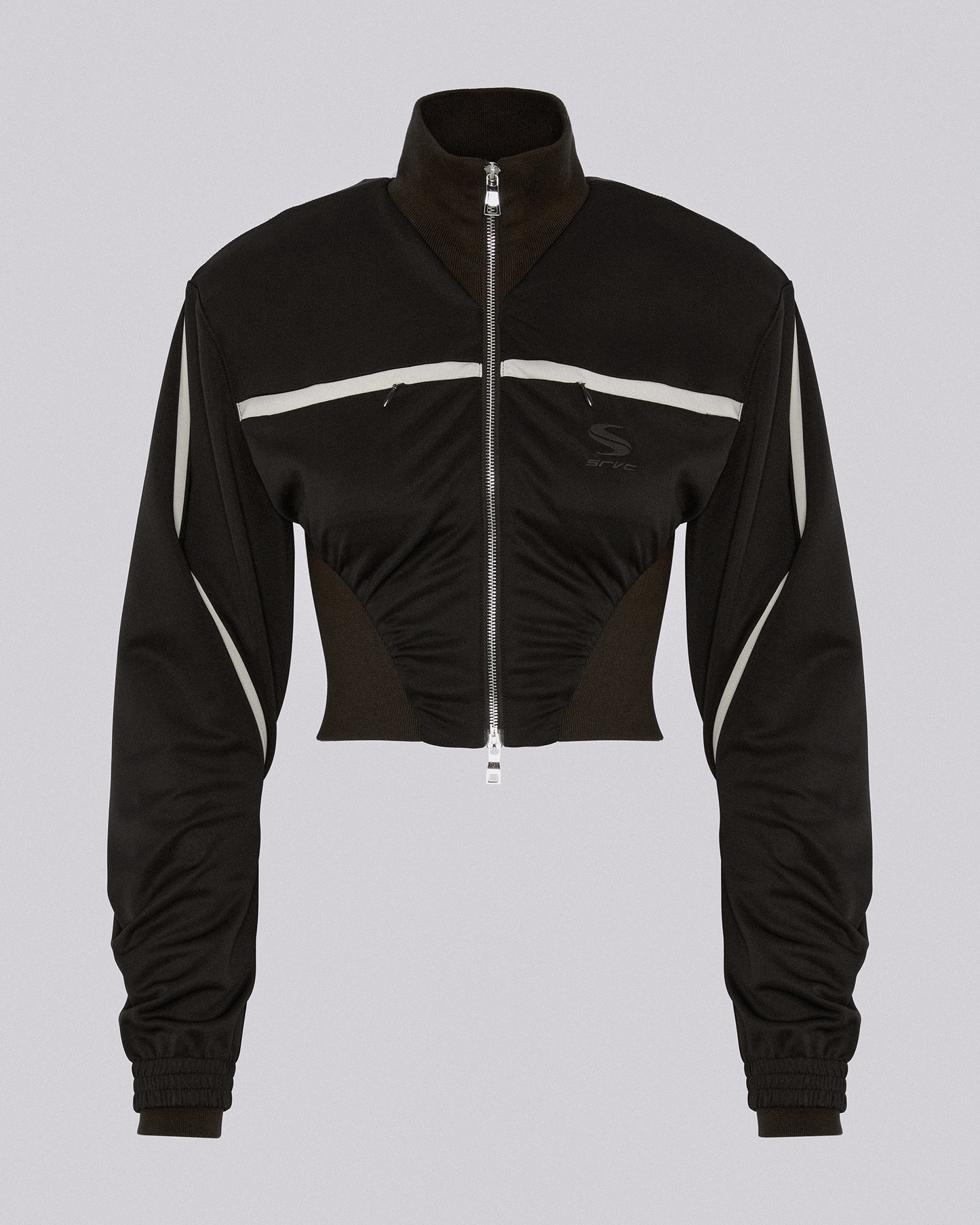 DBL SLEEVE ZIP UP BROWN