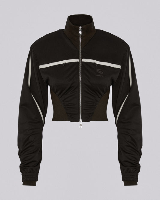 DBL SLEEVE ZIP UP BROWN