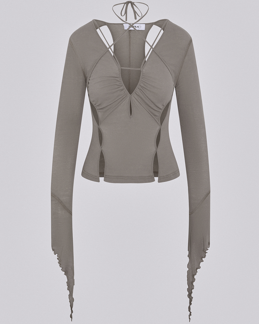 STILETTO RIB TOP TAUPE
