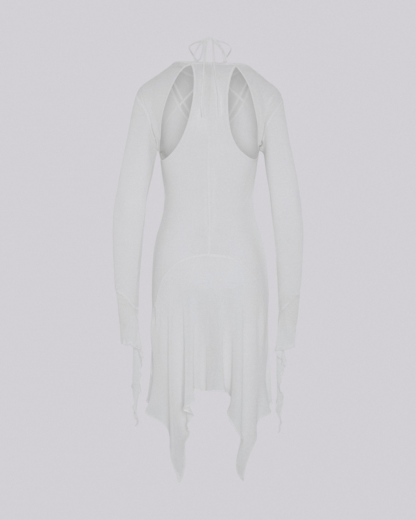 STILETTO RIB DRESS WHITE