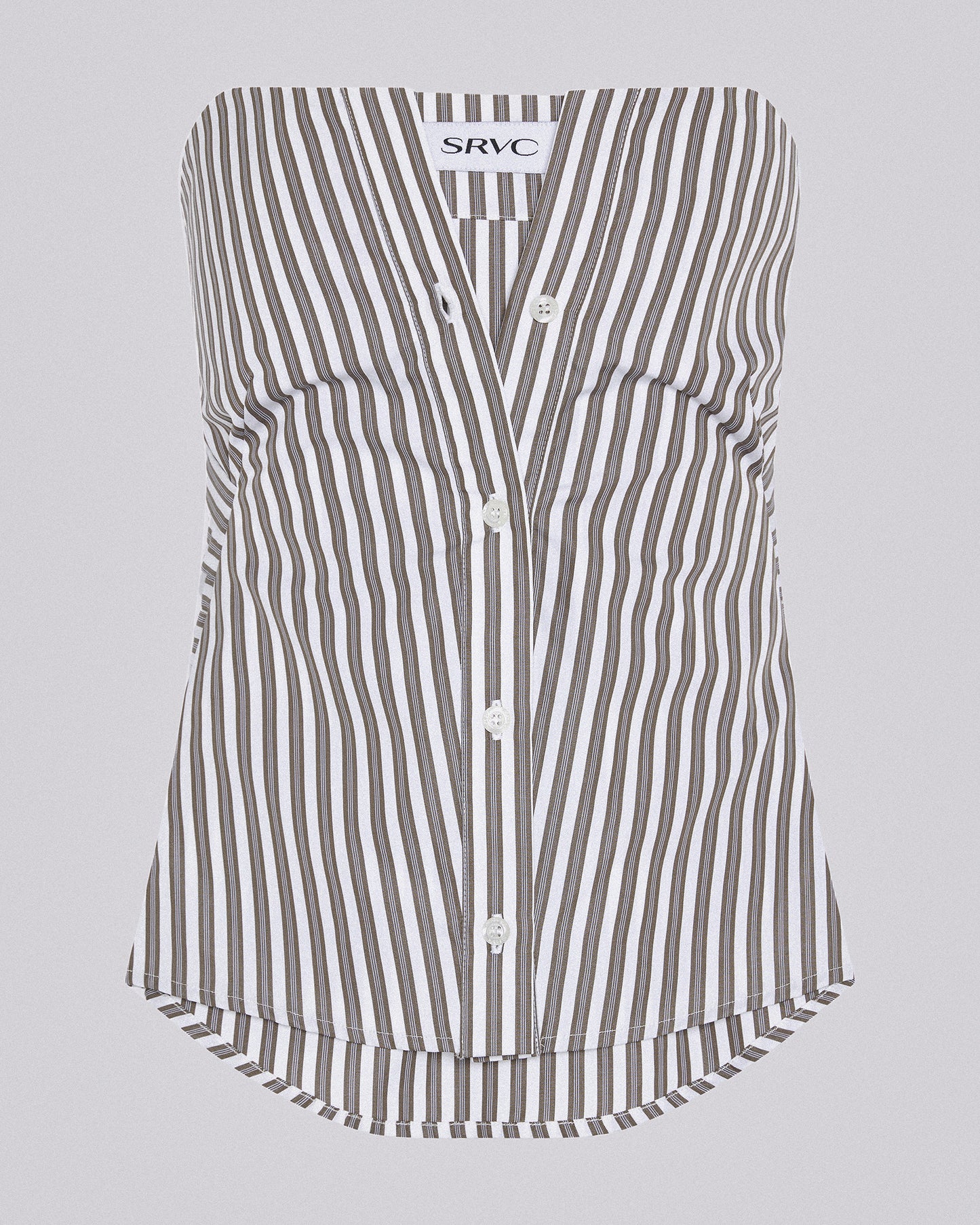 ORIGAMI SHIRT CORSET BROWN STRIPE