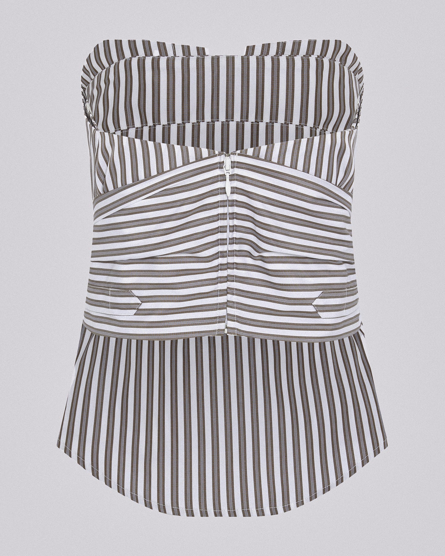 ORIGAMI SHIRT CORSET BROWN STRIPE