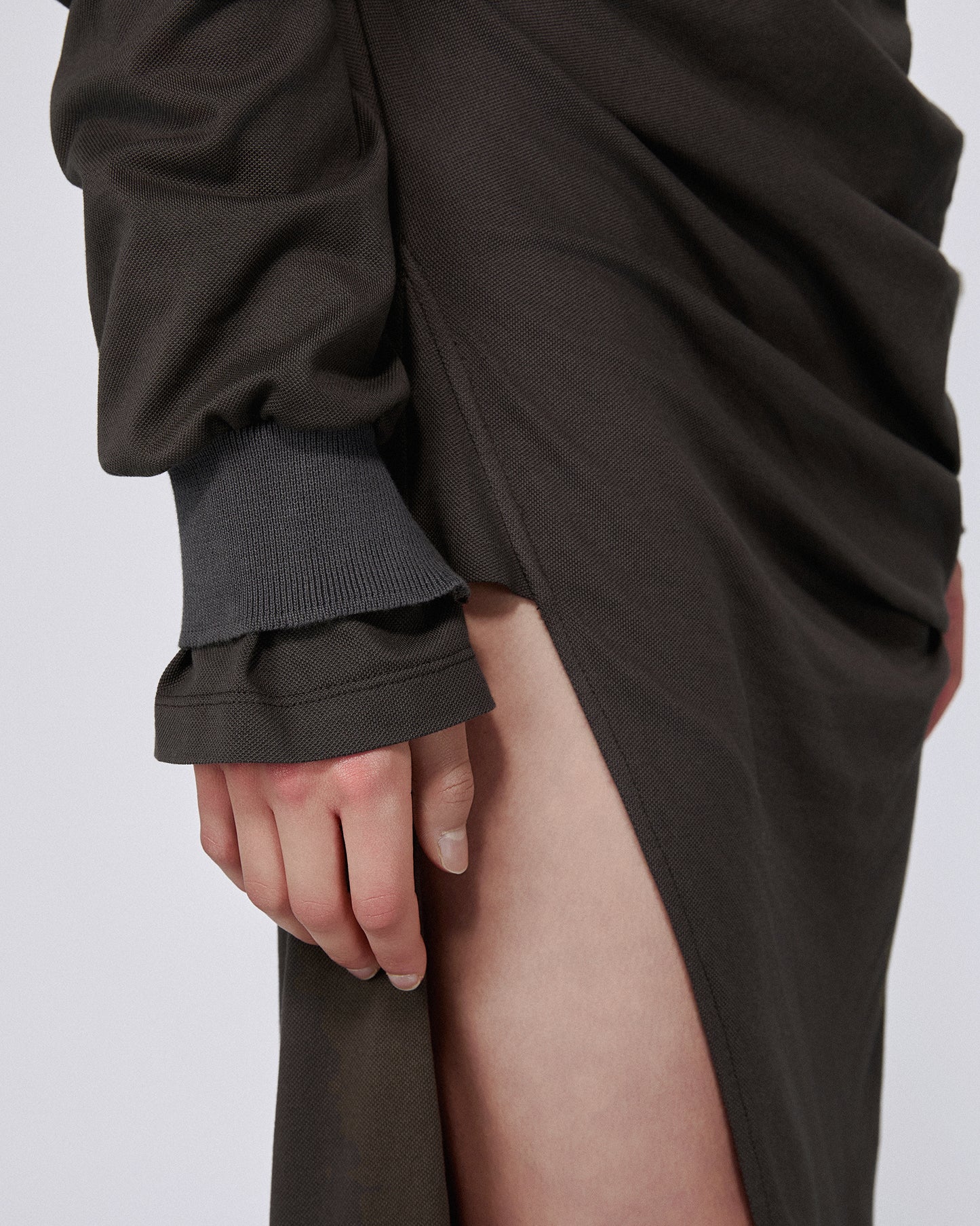 TWISTED POLO DRESS MUD