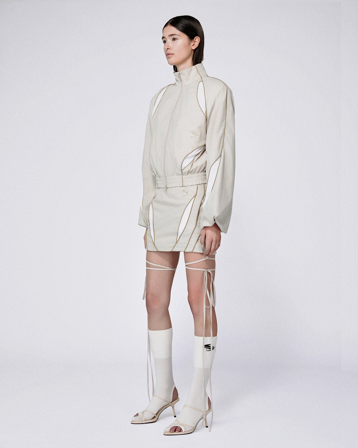 SLASH TRACK JACKET STONE