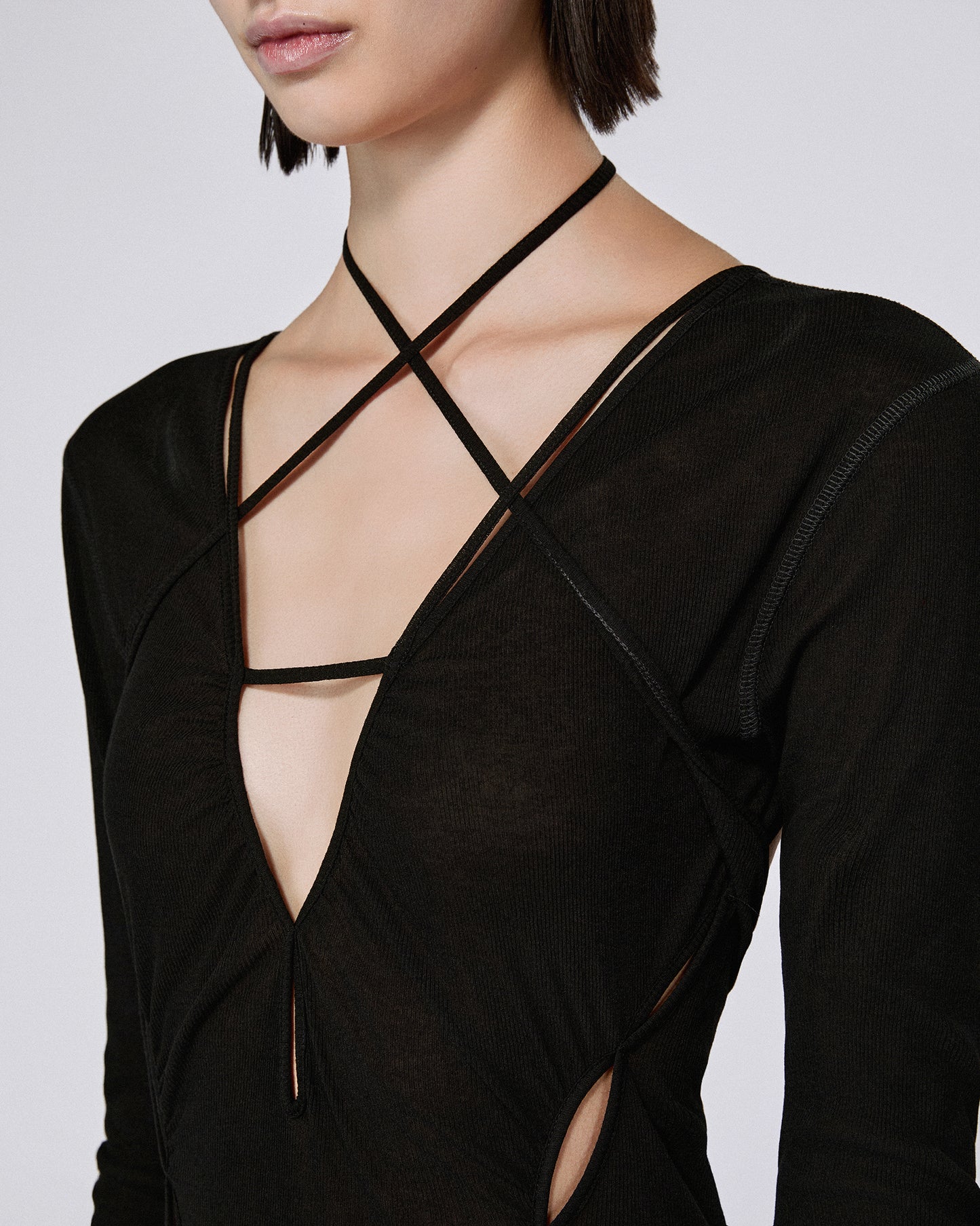 STILETTO RIB DRESS BLACK