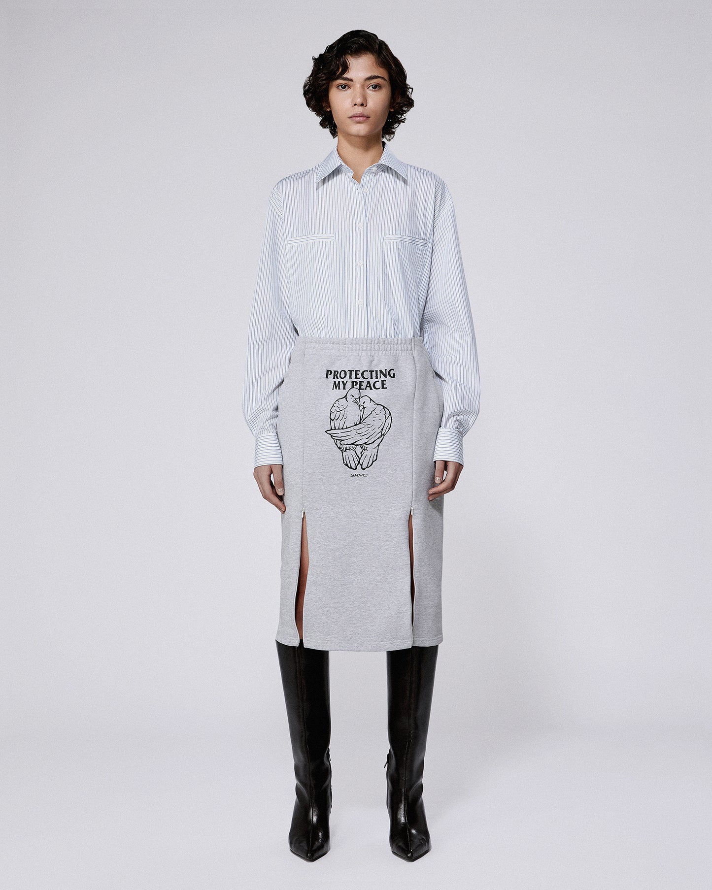 HOME OFFICE SKIRT MARL GREY