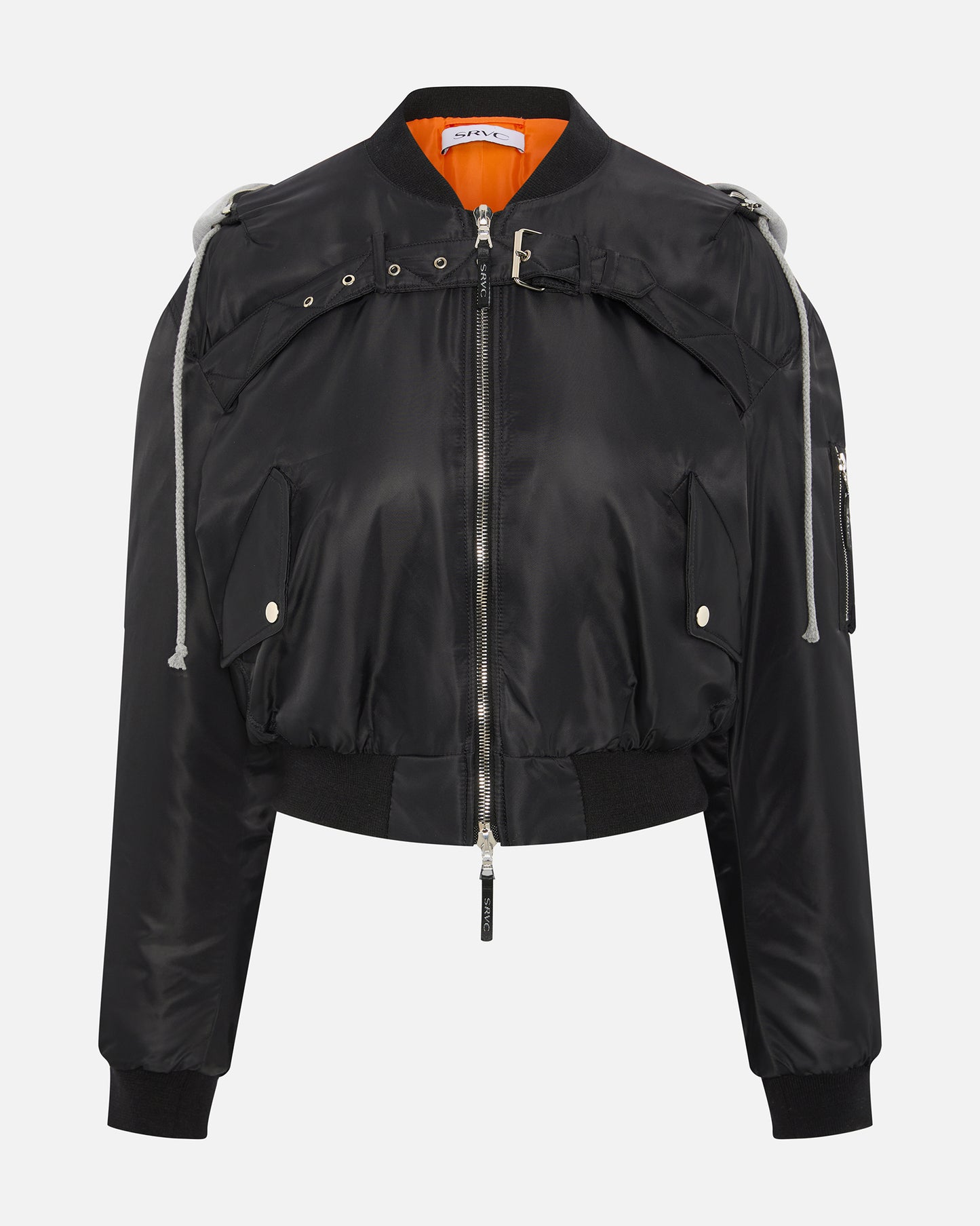 HARNESS HOODED BOMBER BLACK