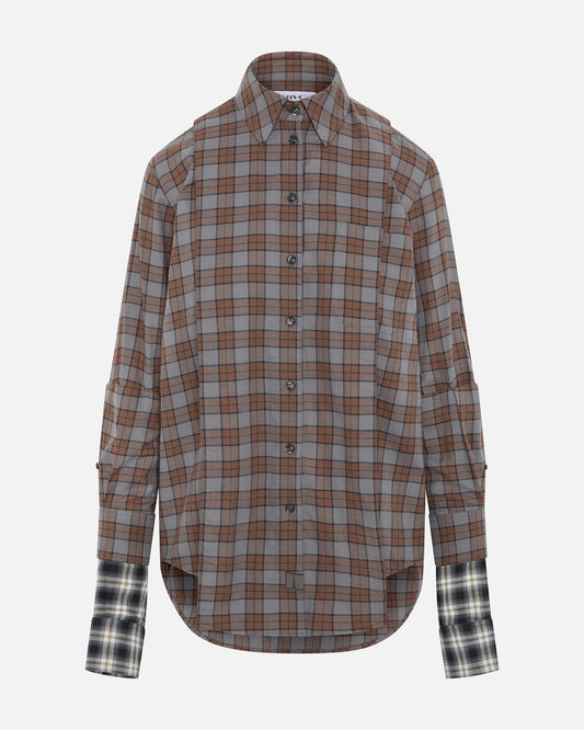 RHEA SHIRT BROWN FLANEL CHECK