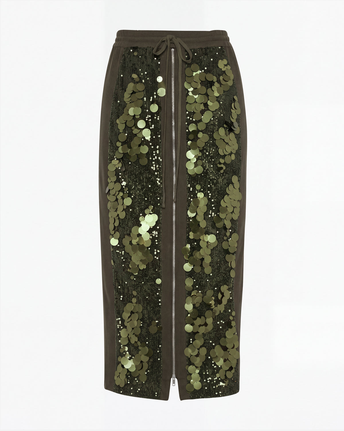 HYBRID SEQUIN SKIRT MILITARY GREEN