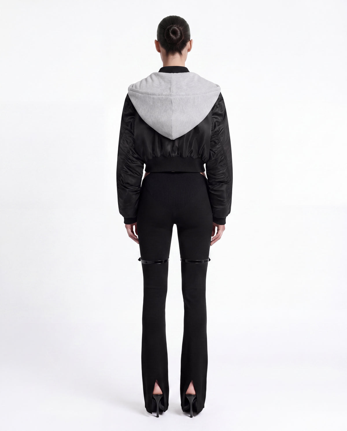 HARNESS HOODED BOMBER BLACK