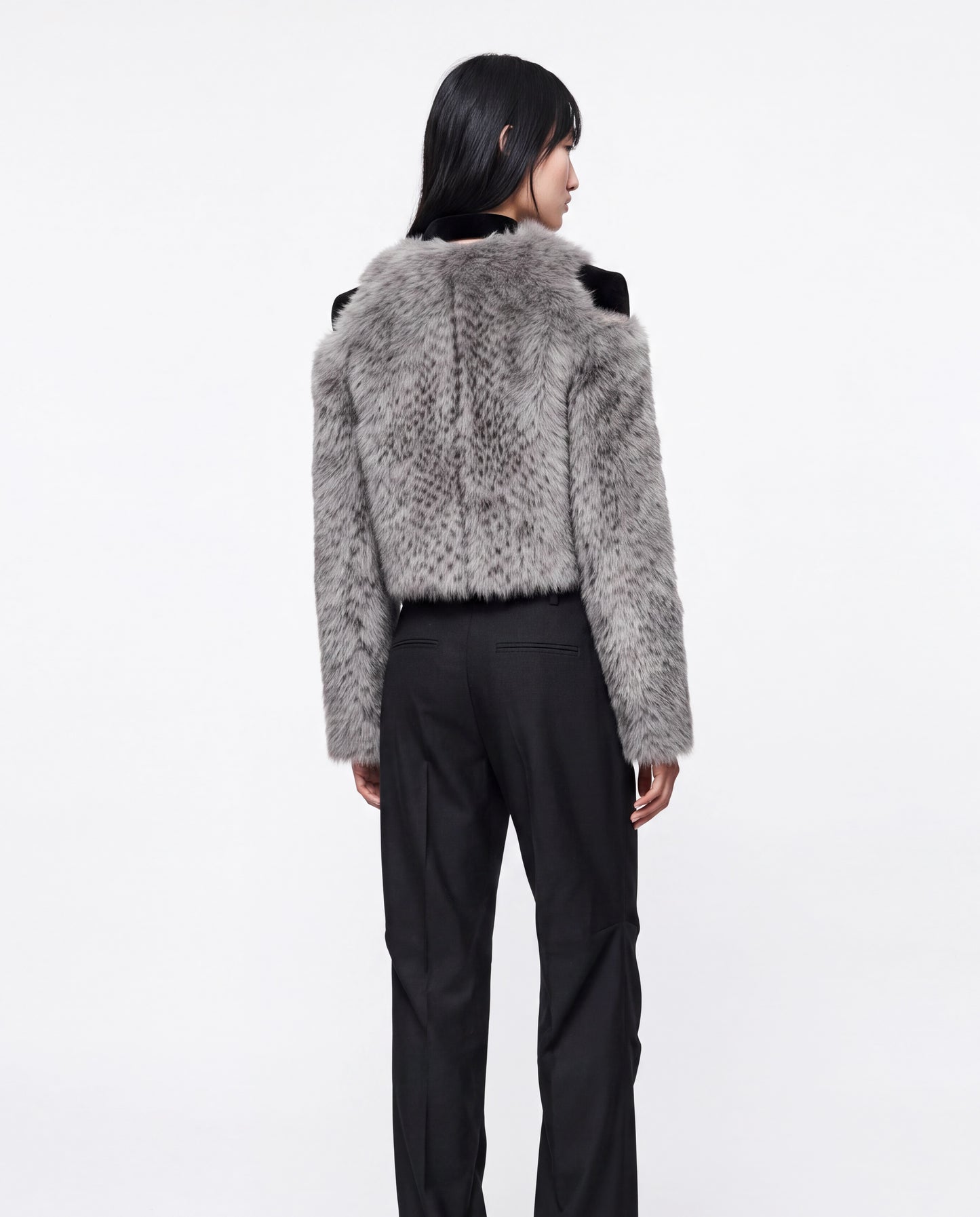 LYRA FAUX FUR JACKET GREY/BLACK