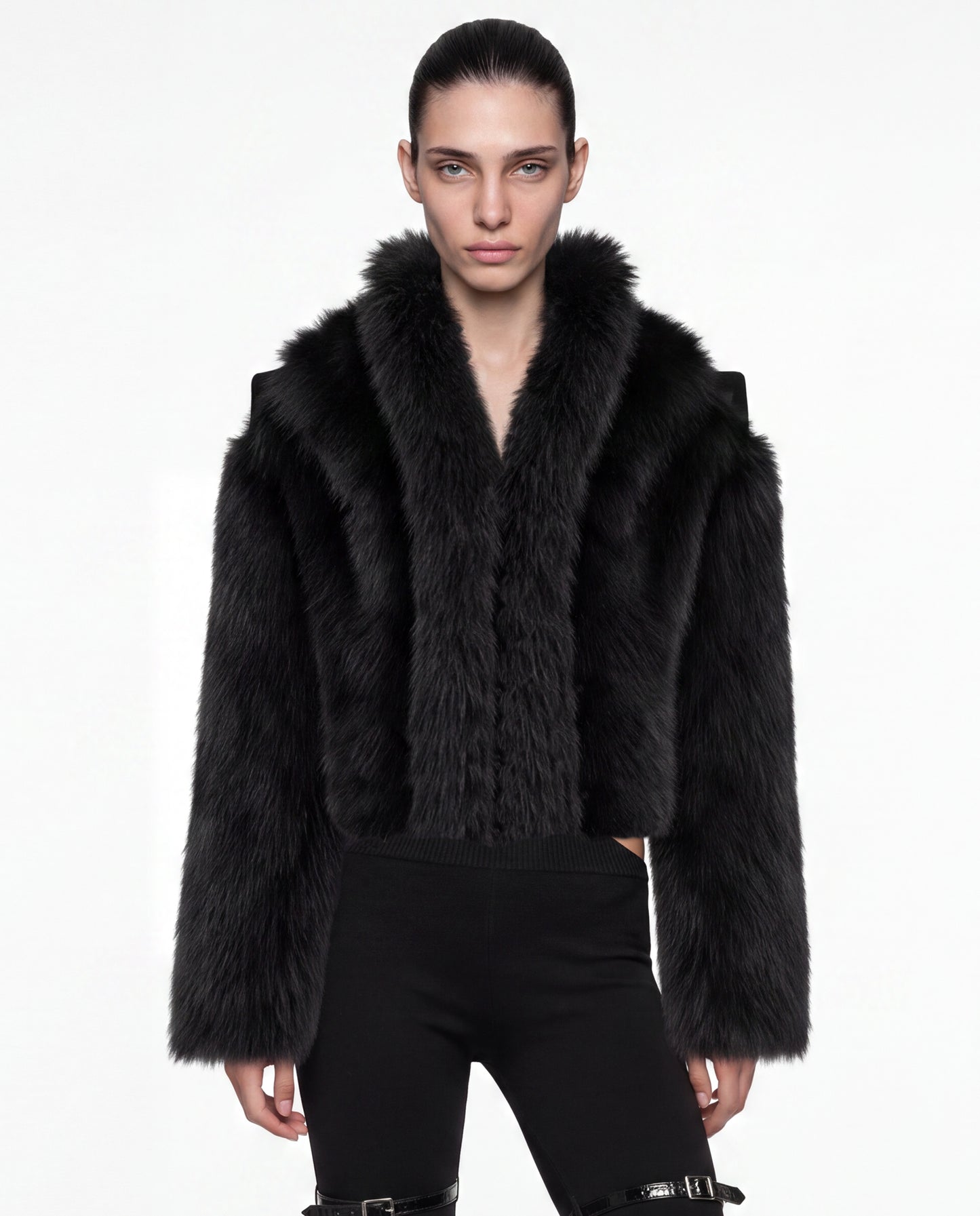 LYRA FAUX FUR JACKET BLACK