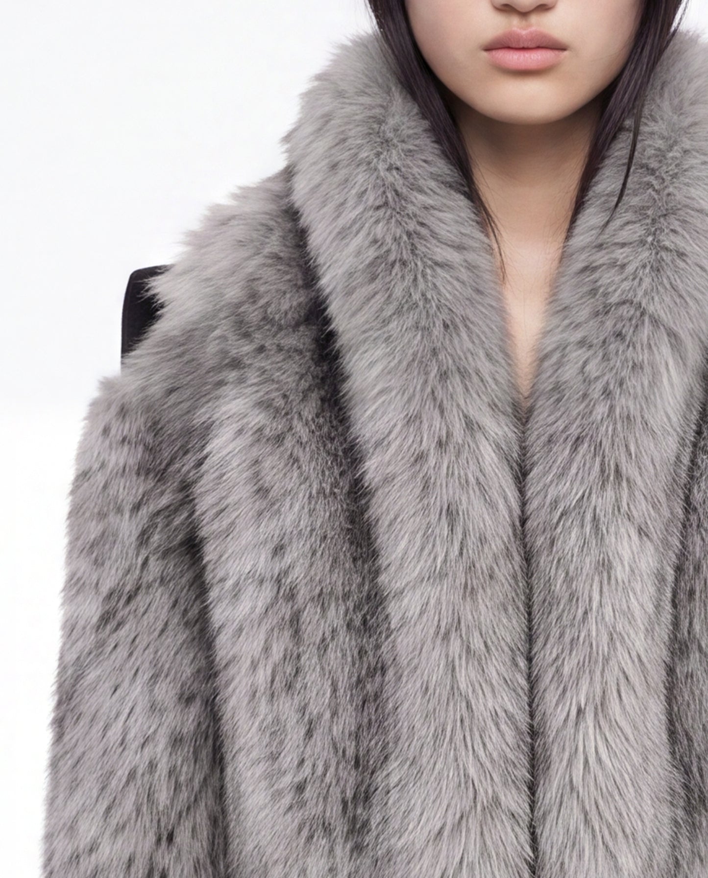 LYRA FAUX FUR JACKET GREY/BLACK