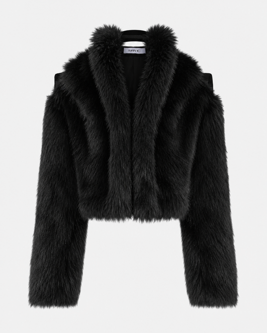 LYRA FAUX FUR JACKET BLACK