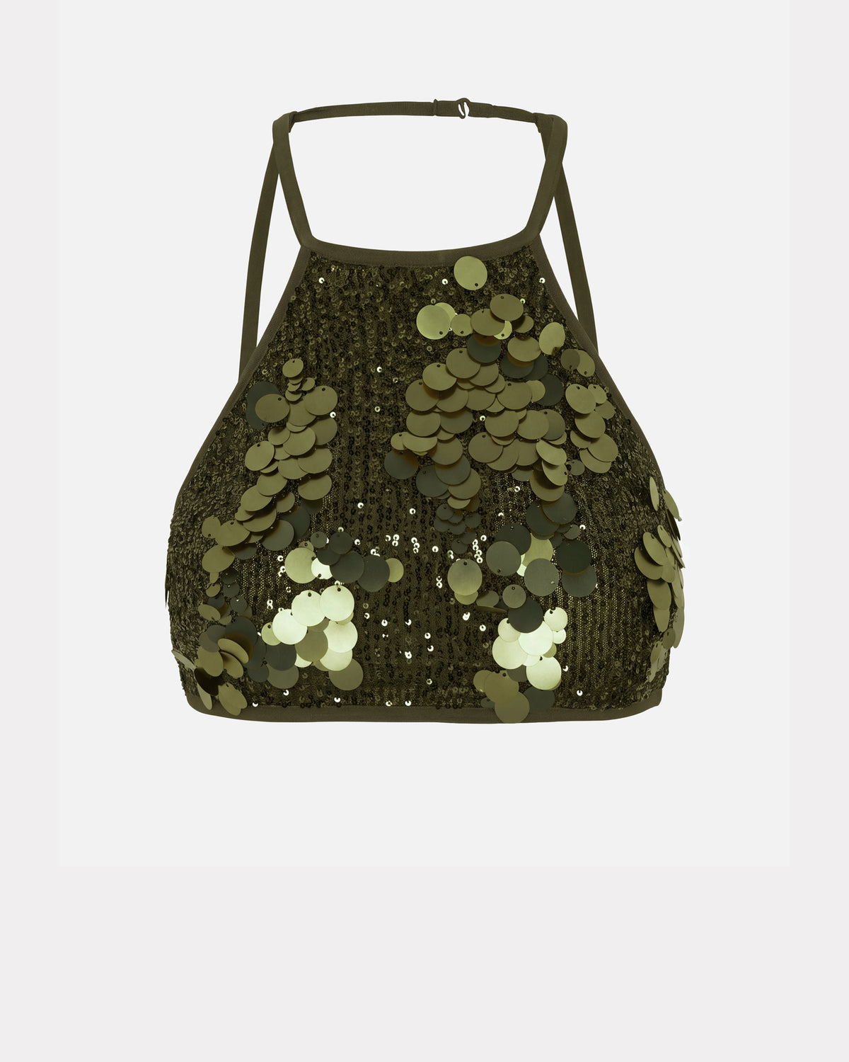 SEQUIN BRALETTE MILITARY GREEN